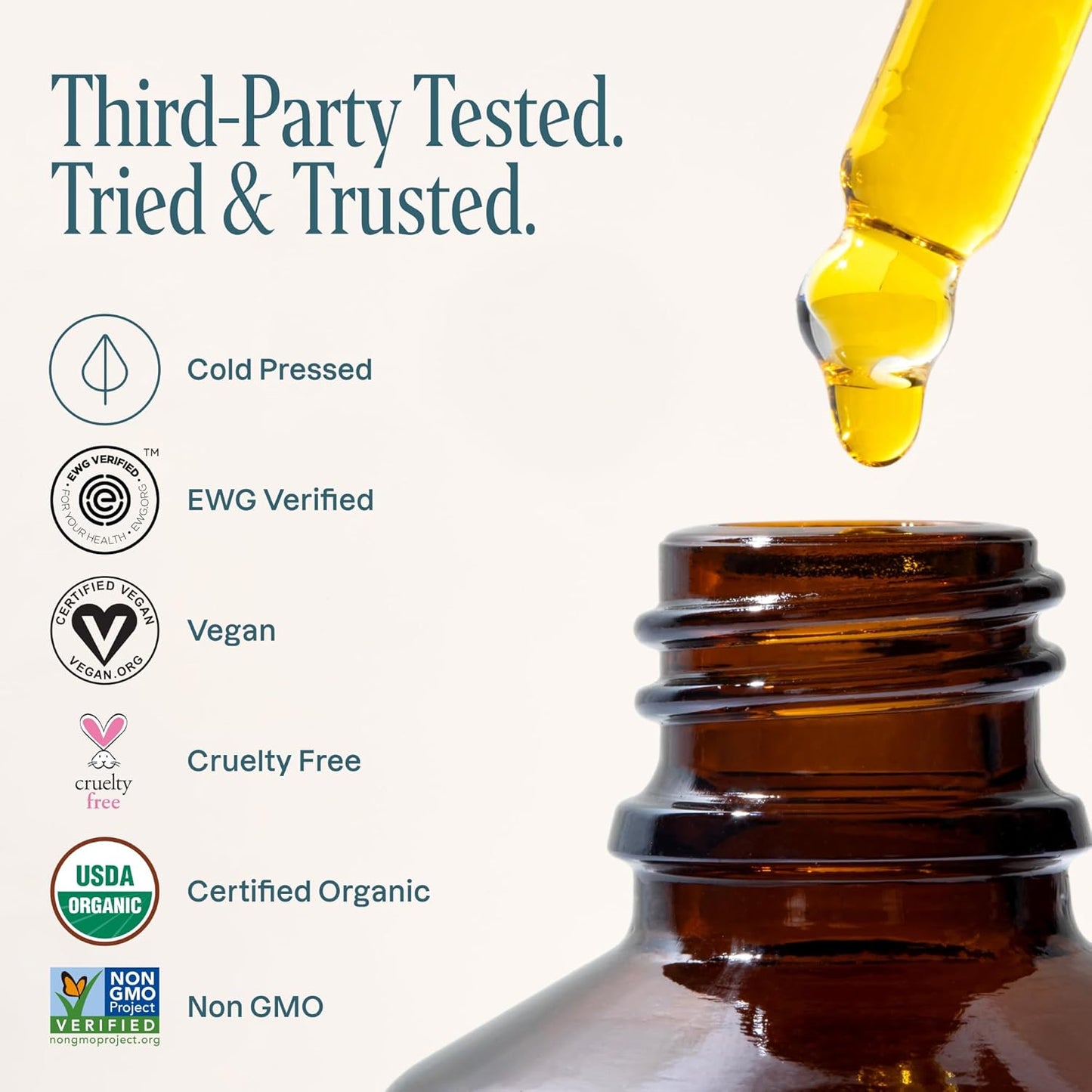 Organic Rosehip Seed Oil for Face, 100% Pure | Natural Cold Pressed Unrefined Non-Gmo | Carrier Oil for Skin, Hair & Nails